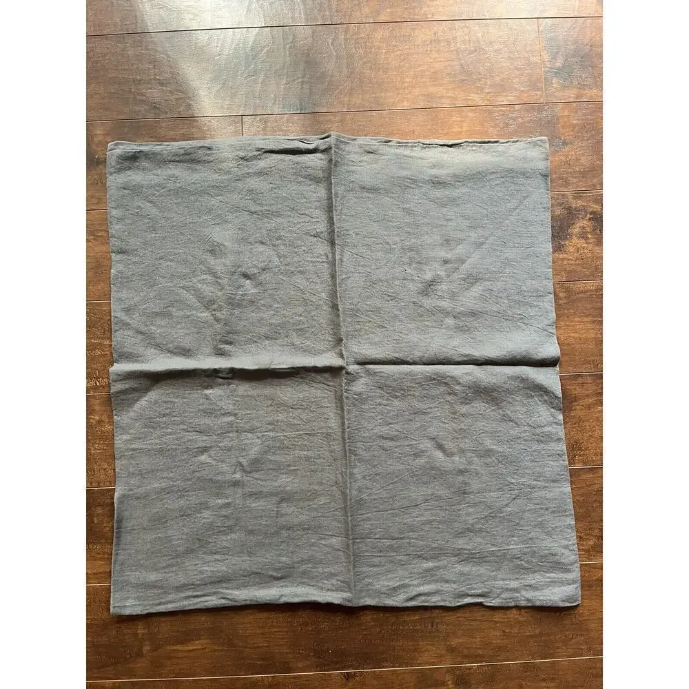 FERN 100% Linen Gray Stone Washed Minimalist Neutral pillow Cover X2 26in x 26in